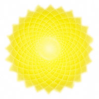 Le chakra de la couronne correspond au 2e rayon, de couleur jaune et or, situé au sommet de la tête, relié au cortex cérébral et au système nerveux, destiné à exprimer l’illumination, la sagesse et la conscience cosmique.