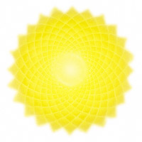 Le chakra de la couronne correspond au 2e rayon, de couleur jaune et or, situé au sommet de la tête, relié au cortex cérébral et au système nerveux, destiné à exprimer l’illumination, la sagesse et la conscience cosmique.