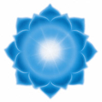 Le chakra de la gorge correspond au 1er rayon, de couleur bleu, situé au niveau de la gorge, relié à la glande thyroïde et au système respiratoire, destiné à exprimer la volonté, la foi et le courage.