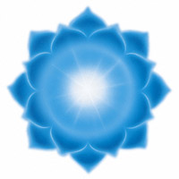 Le chakra de la gorge correspond au 1er rayon, de couleur bleu, situé au niveau de la gorge, relié à la glande thyroïde et au système respiratoire, destiné à exprimer la volonté, la foi et le courage.